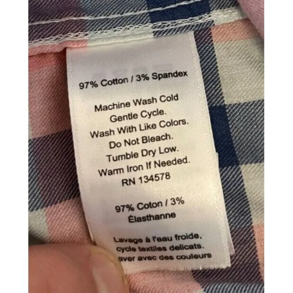 Vineyard Vines‎ Shirt Mens Large Pink Blue Plaid Check Slim Longshore Preppy